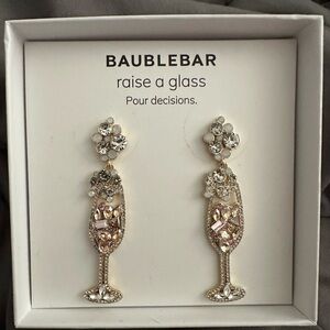 New! BaubleBar Sparkling Champagne Earrings - Gold and Silver